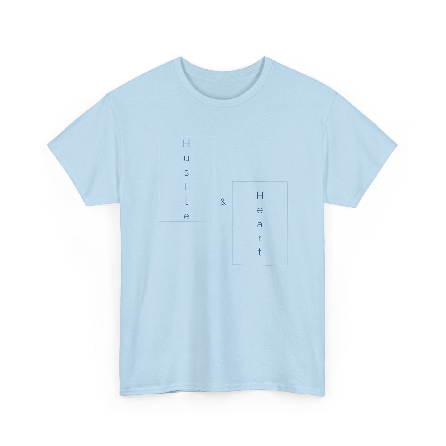 Minimalist "Hustle & Heart" T-Shirt — Vertical Text Graphic Tee