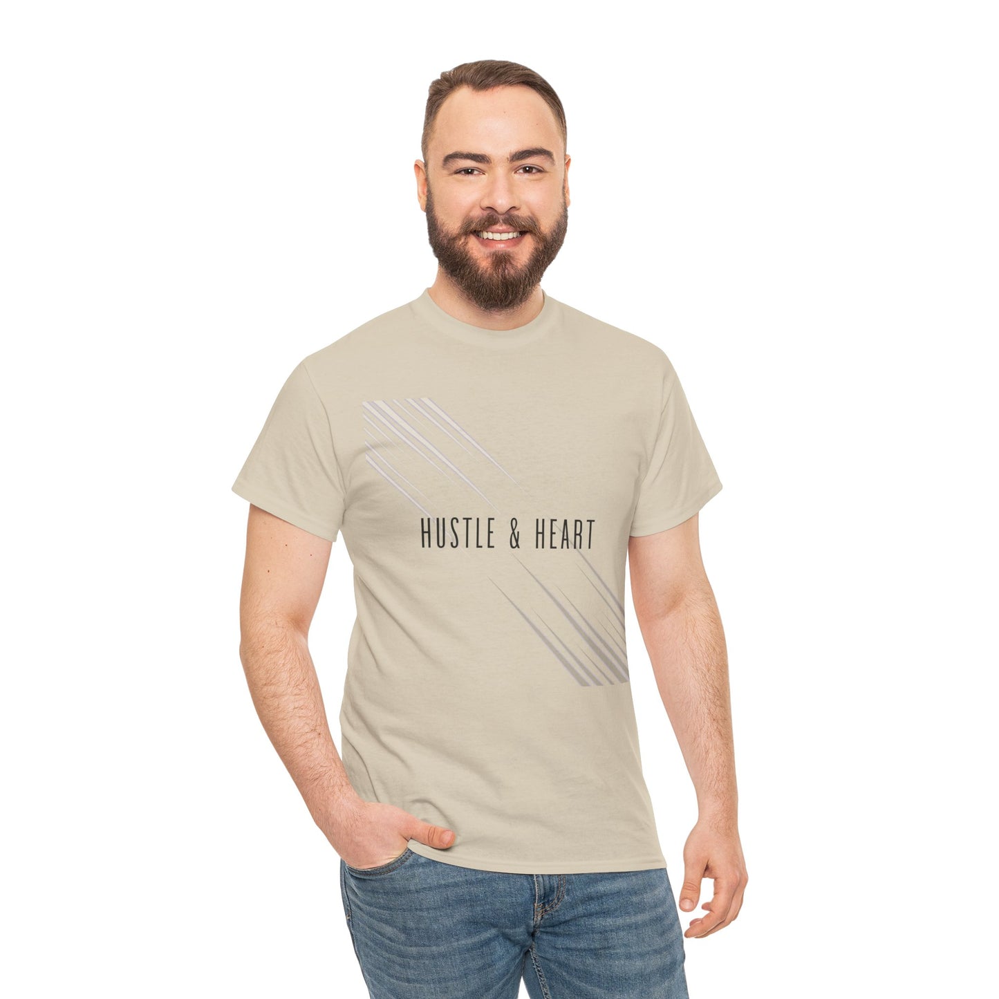 Hustle & Heart Tee — Minimal Motivational Graphic Tee