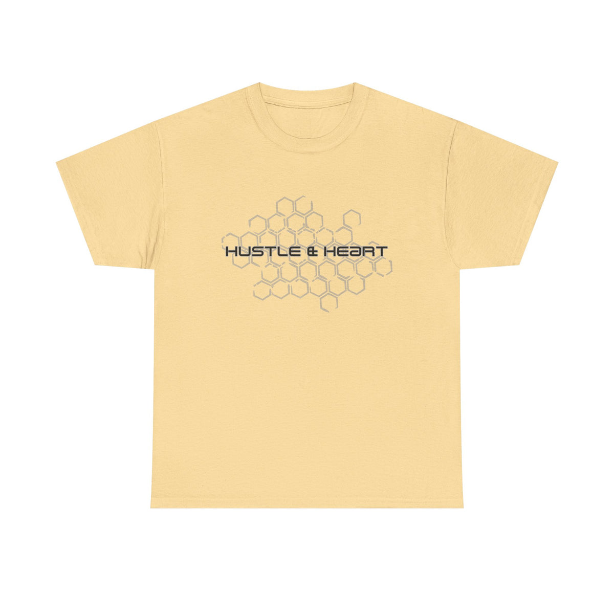 Hustle & Heart T-Shirt — Honeycomb Graphic Motivational Tee