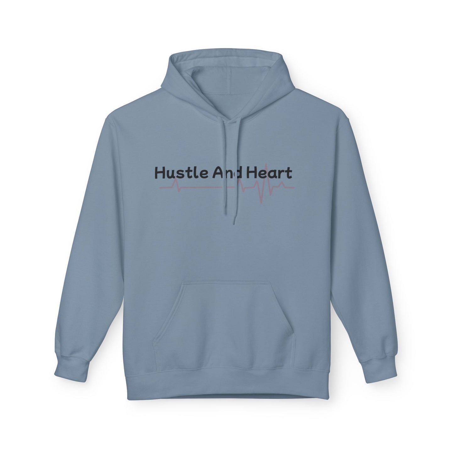 Hustle And Heart Hoodie — Motivational Pullover with Heartbeat Graphic