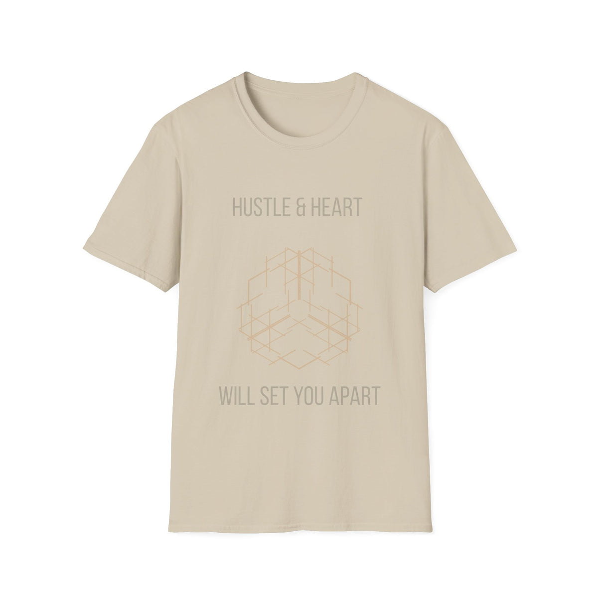 Hustle & Heart Geometric Tee — Motivational Graphic T-Shirt