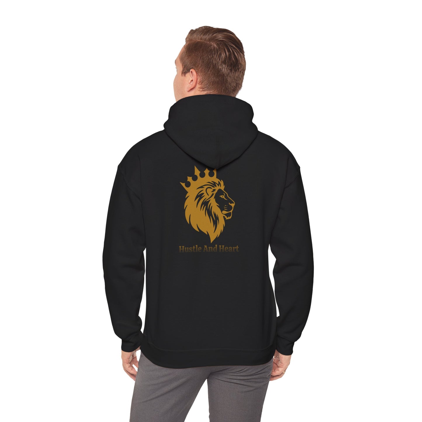Lion Crown Hoodie — "Hustle And Heart" Graphic Pullover