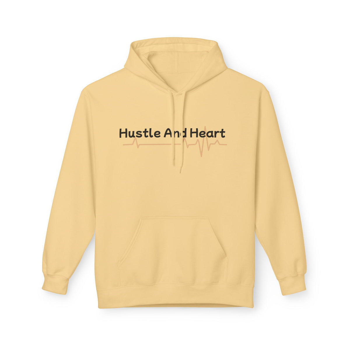 Hustle And Heart Hoodie — Motivational Pullover with Heartbeat Graphic