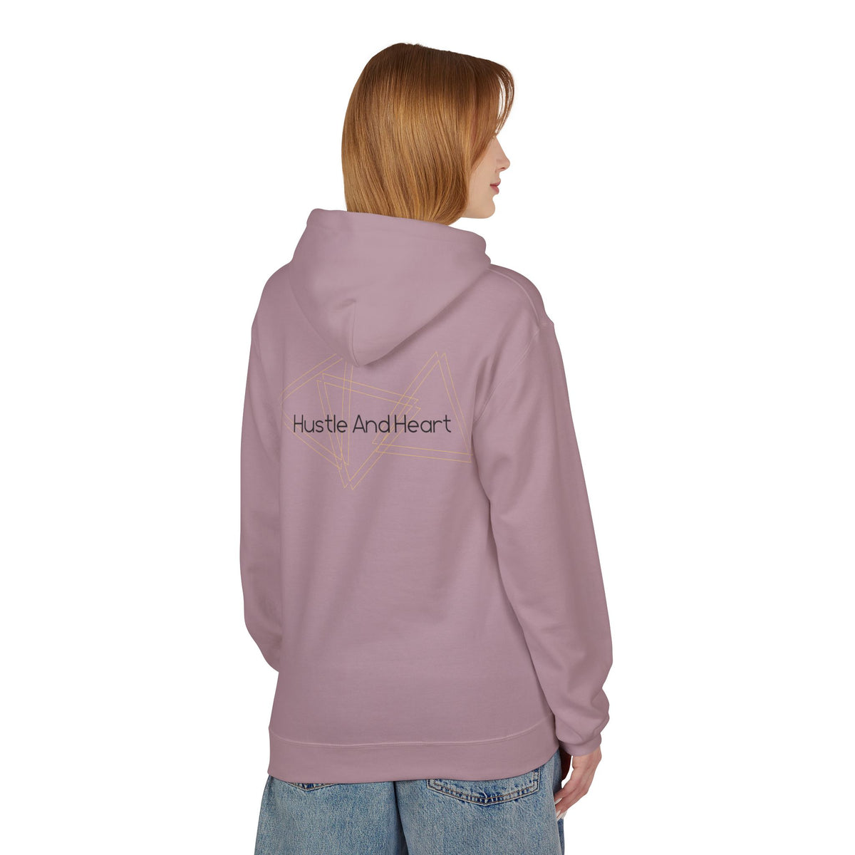 Hoodie — "Hustle And Heart" Minimalist Back-Print Fleece Hoodie