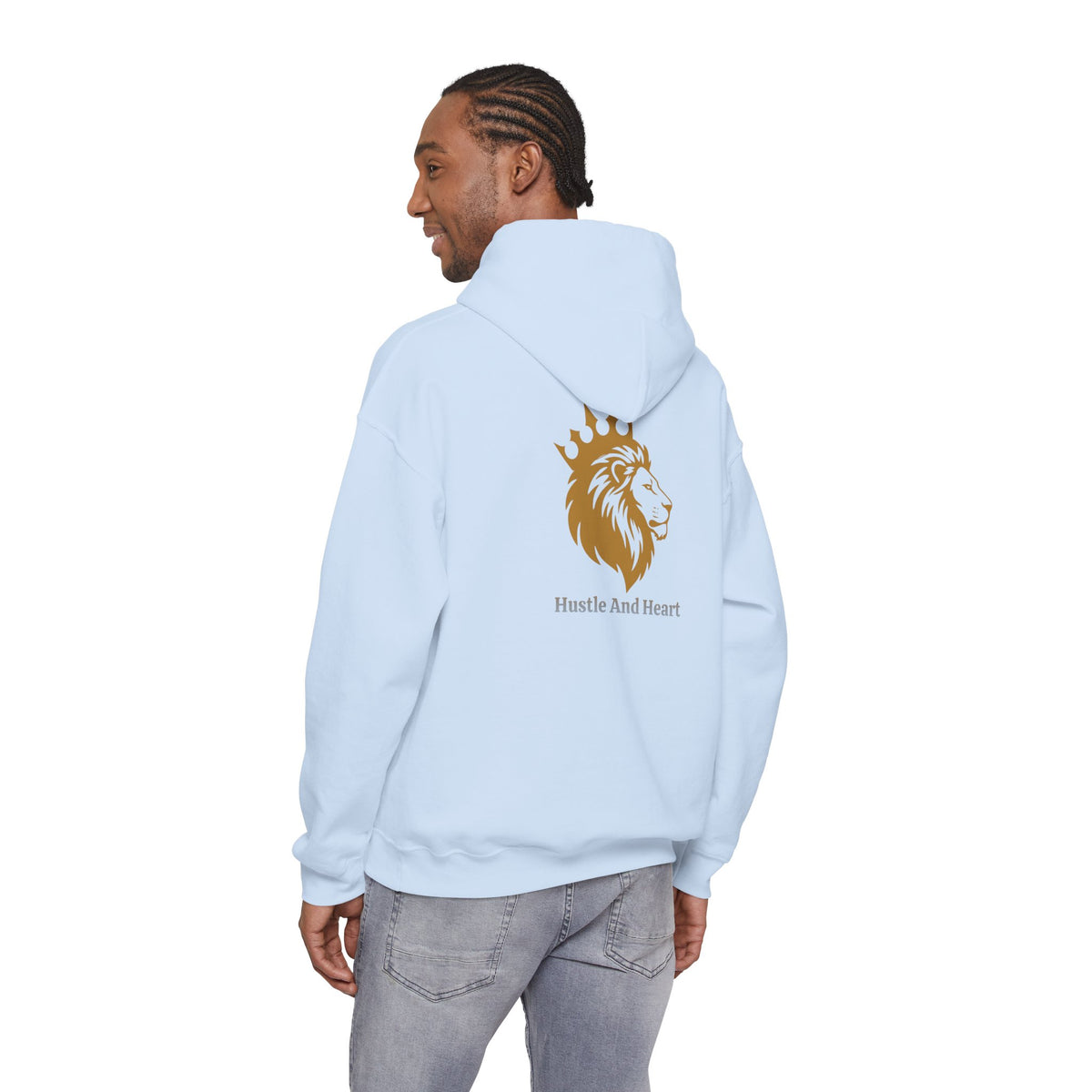 Lion Crown Hoodie — "Hustle And Heart" Graphic Pullover