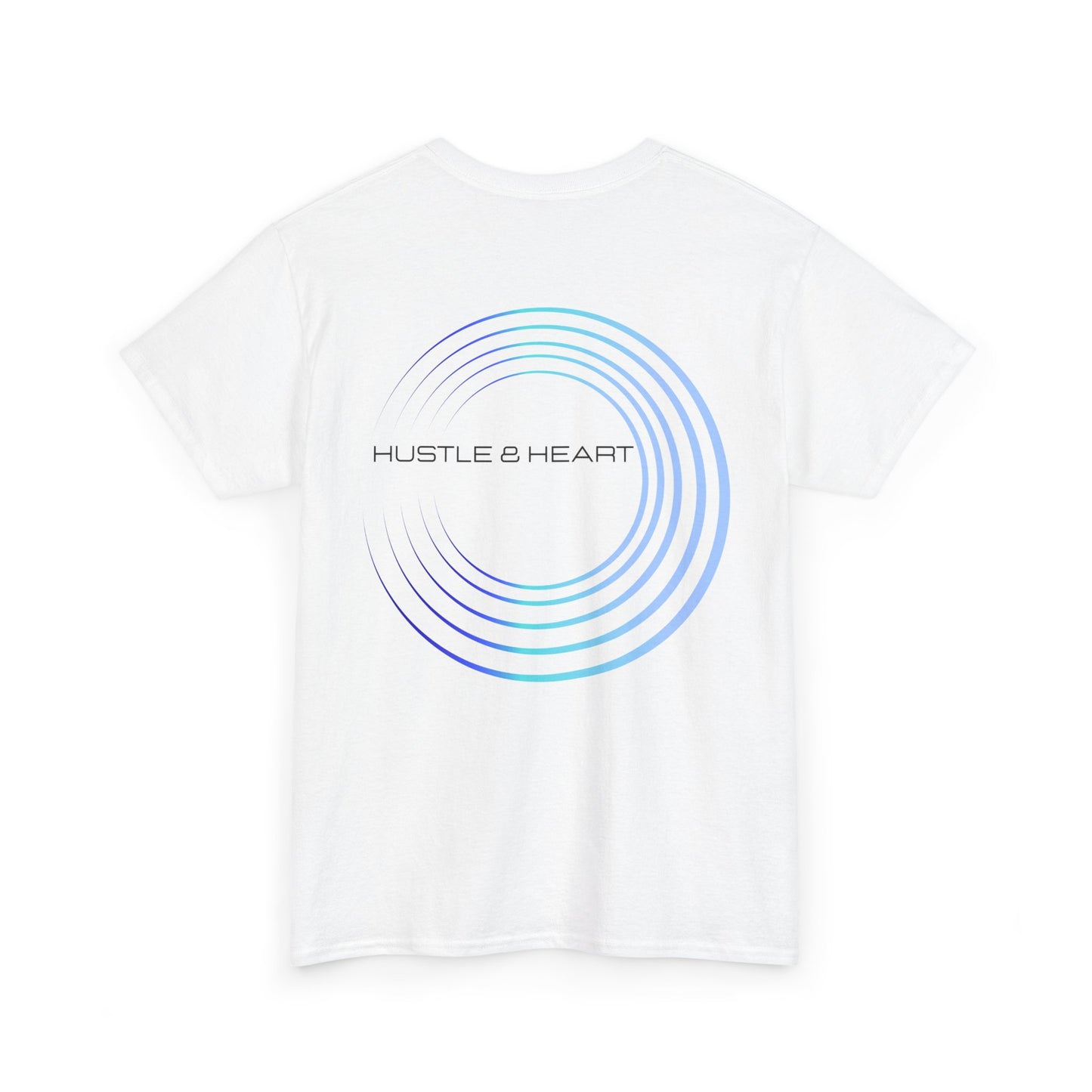 Hustle & Heart Tee — Minimal Gradient Circle Graphic Cotton T‑Shirt