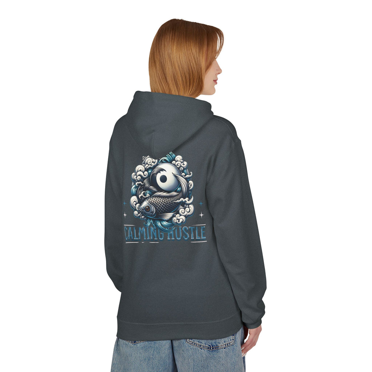 Calming Hustle Hoodie — Yin Yang Koi Graphic Sweatshirt