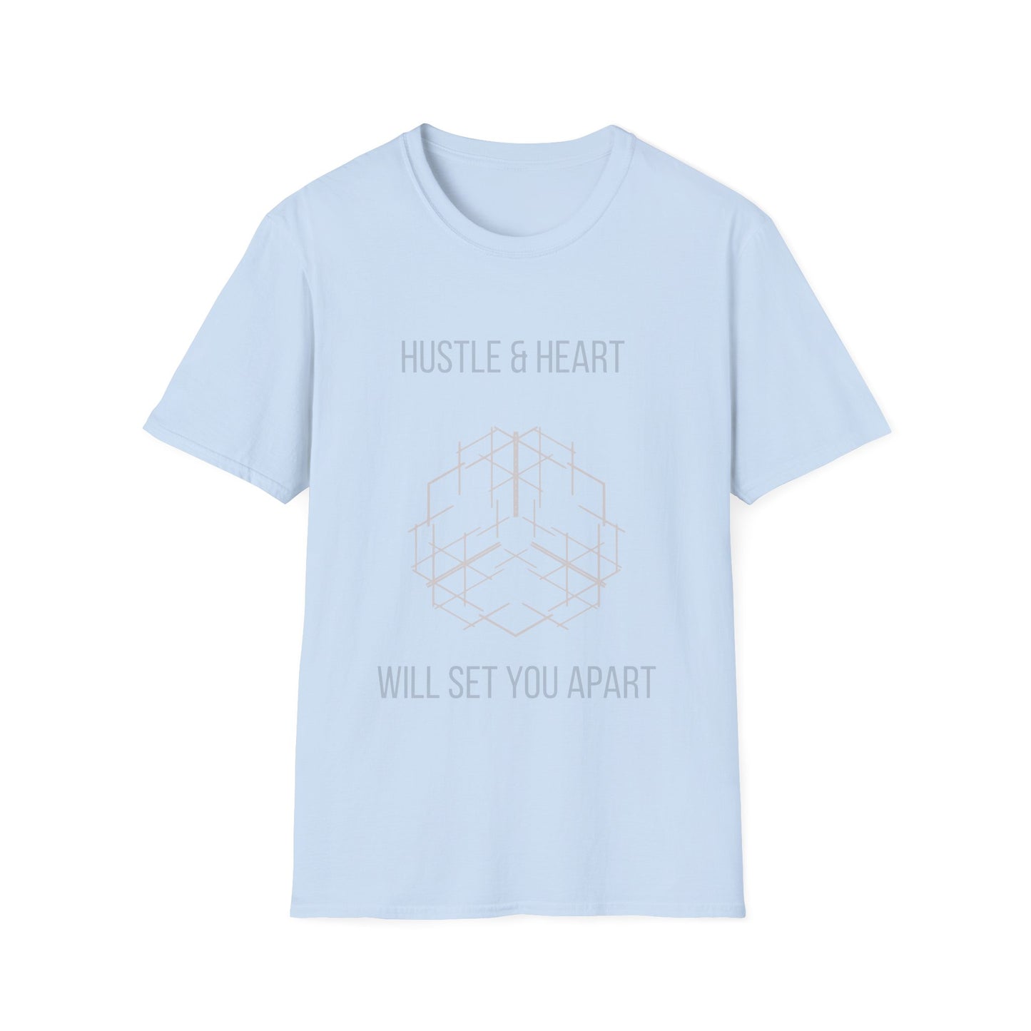 Hustle & Heart Geometric Tee — Motivational Graphic T-Shirt