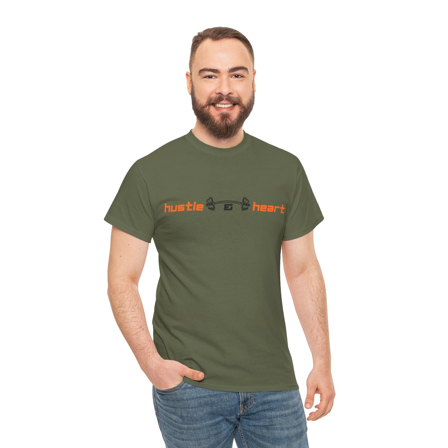 Hustle Heart Graphic Tee — Minimal Motivational T-Shirt
