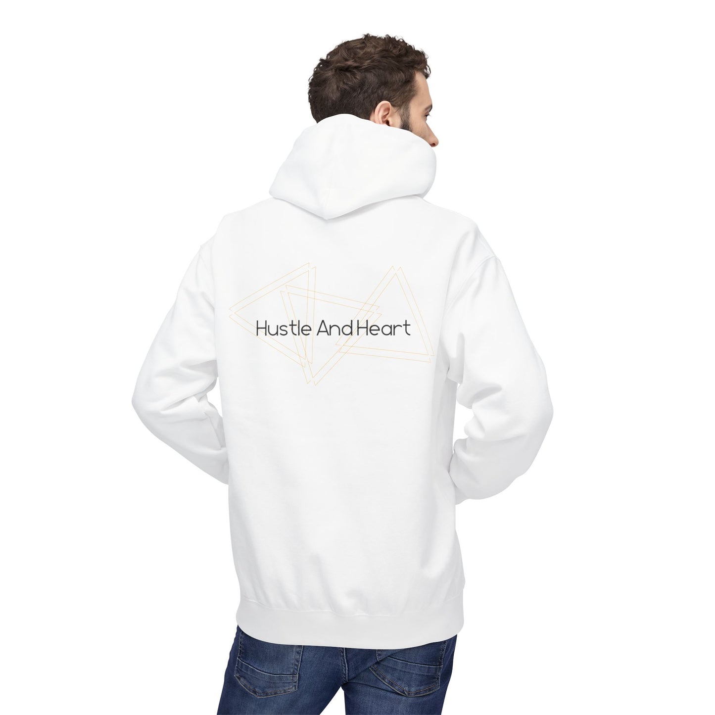 Hoodie — "Hustle And Heart" Minimalist Back-Print Fleece Hoodie