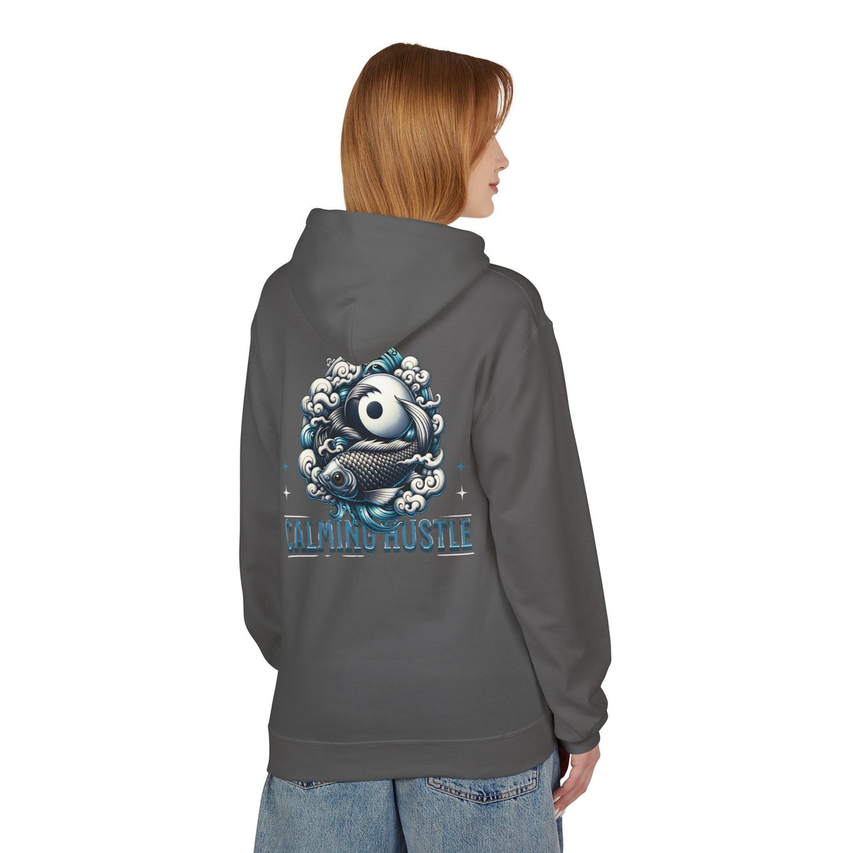 Calming Hustle Hoodie — Yin Yang Koi Graphic Sweatshirt