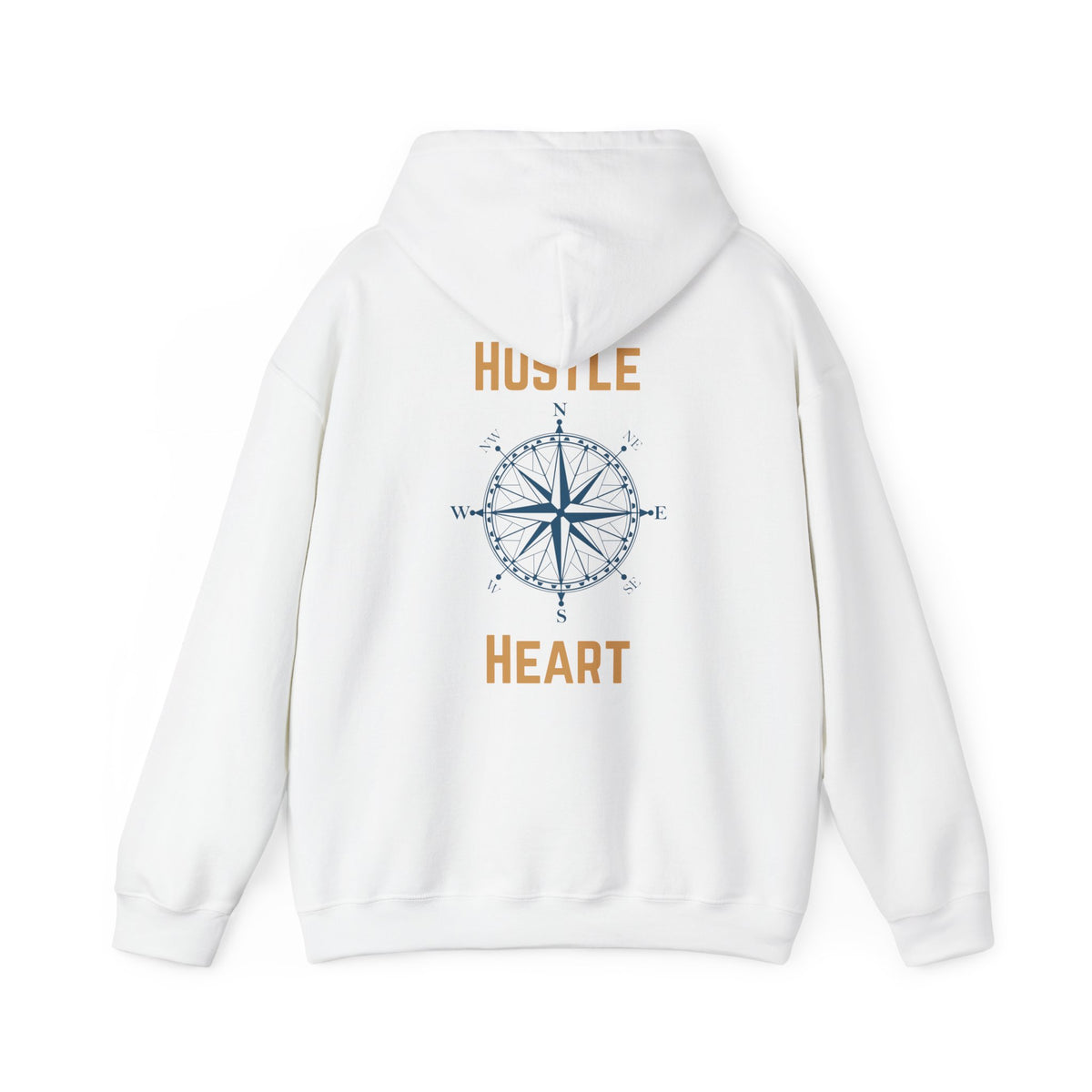 Hustle Heart Compass Hoodie — Motivational Graphic Pullover