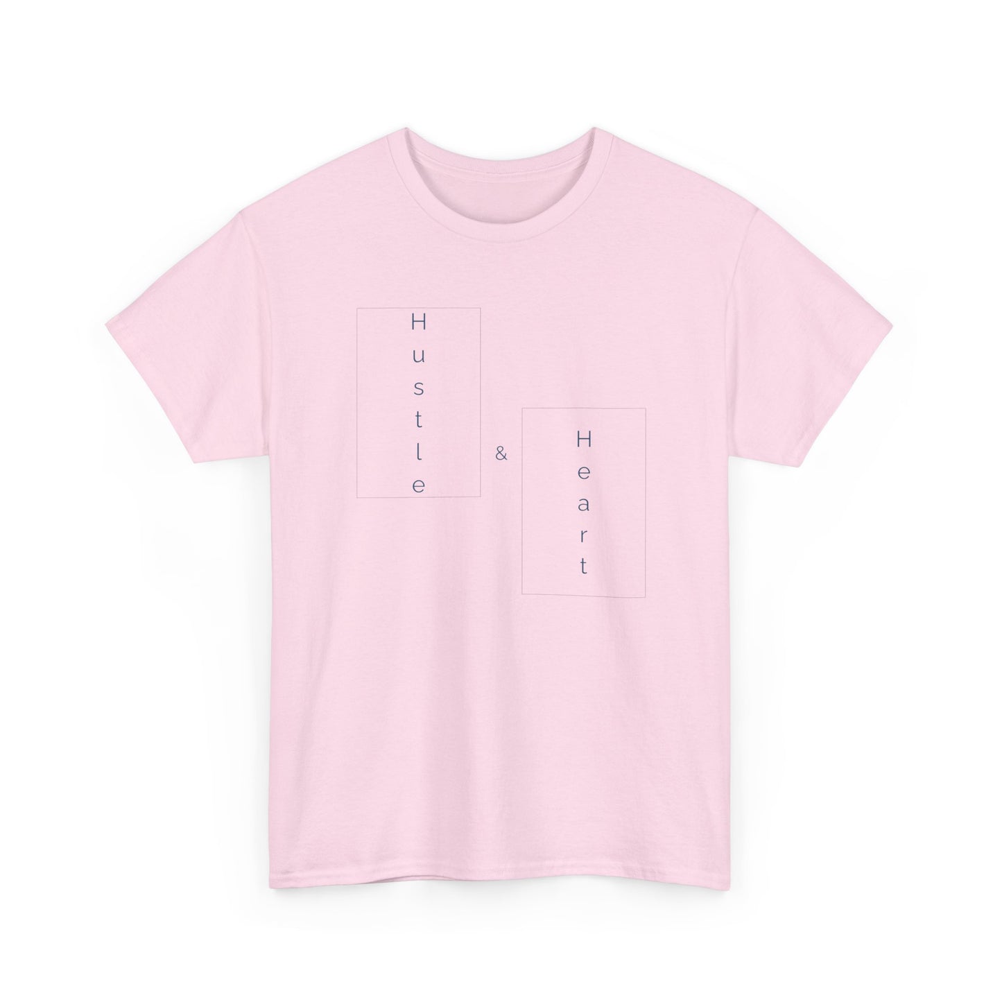 Minimalist "Hustle & Heart" T-Shirt — Vertical Text Graphic Tee