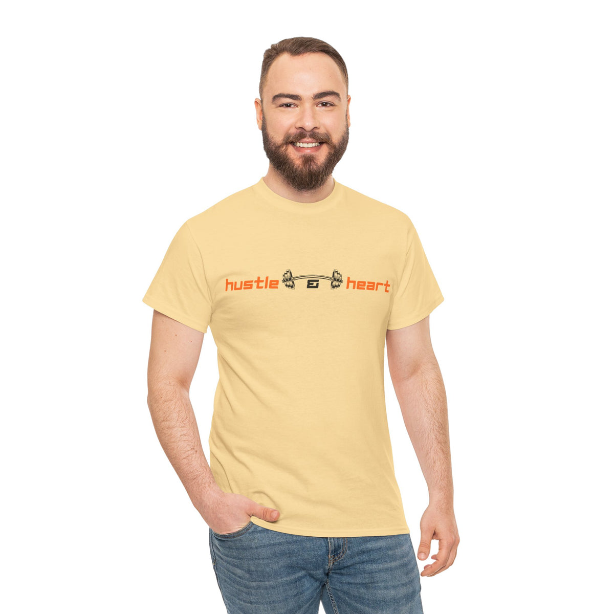 Hustle Heart Graphic Tee — Minimal Motivational T-Shirt