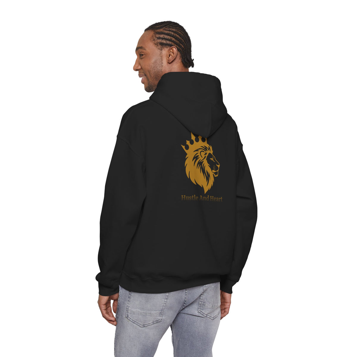 Lion Crown Hoodie — "Hustle And Heart" Graphic Pullover