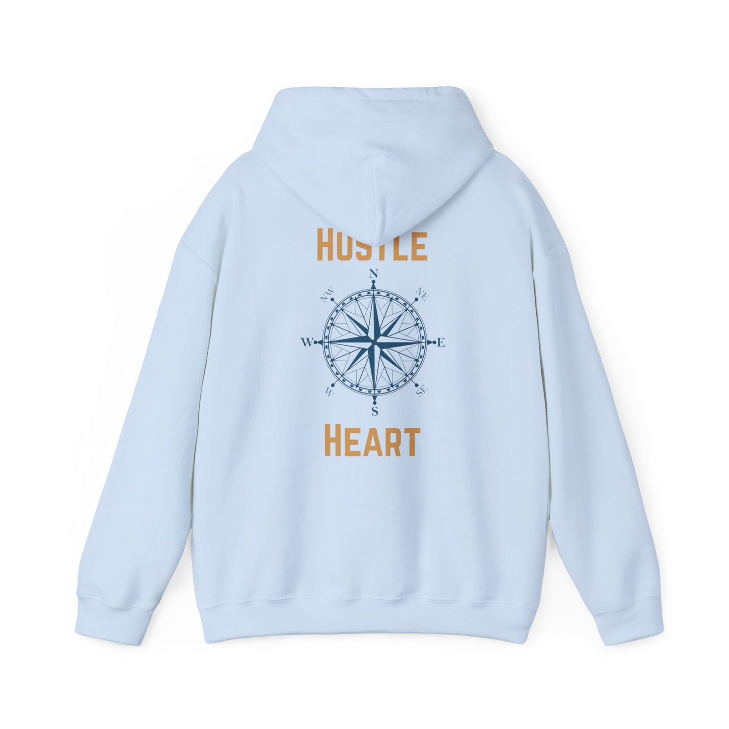 Hustle Heart Compass Hoodie — Motivational Graphic Pullover