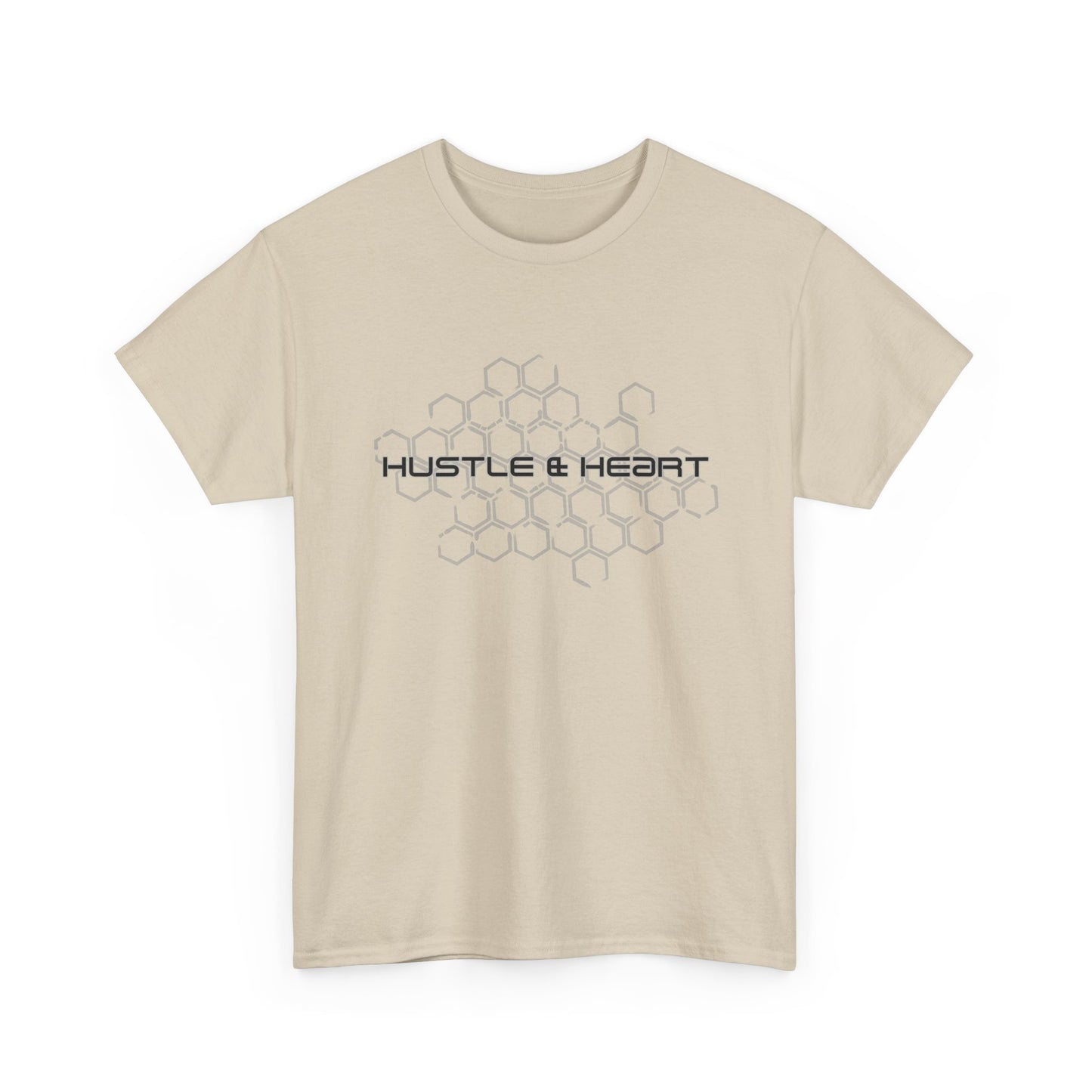 Hustle & Heart T-Shirt — Honeycomb Graphic Motivational Tee