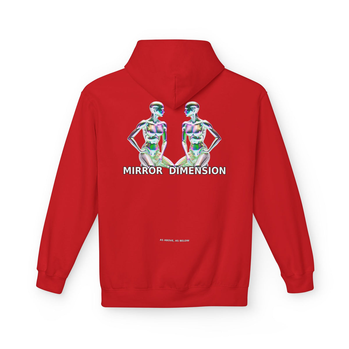 Mirror Dimension Graphic Hoodie — Symmetrical Sci-Fi Alien