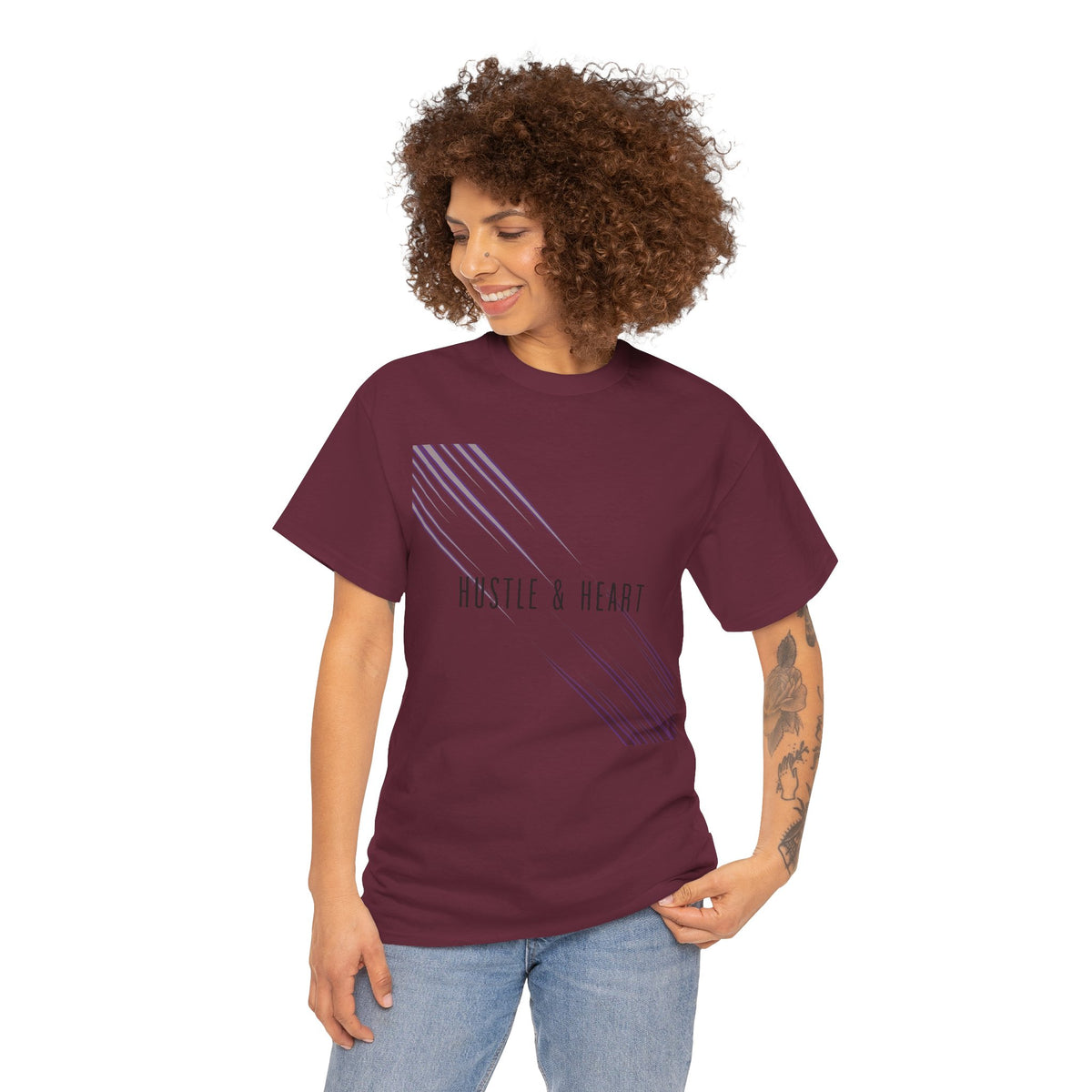 Hustle & Heart Tee — Minimal Motivational Graphic Tee