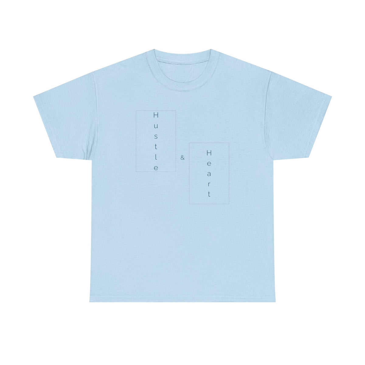 Minimalist "Hustle & Heart" T-Shirt — Vertical Text Graphic Tee