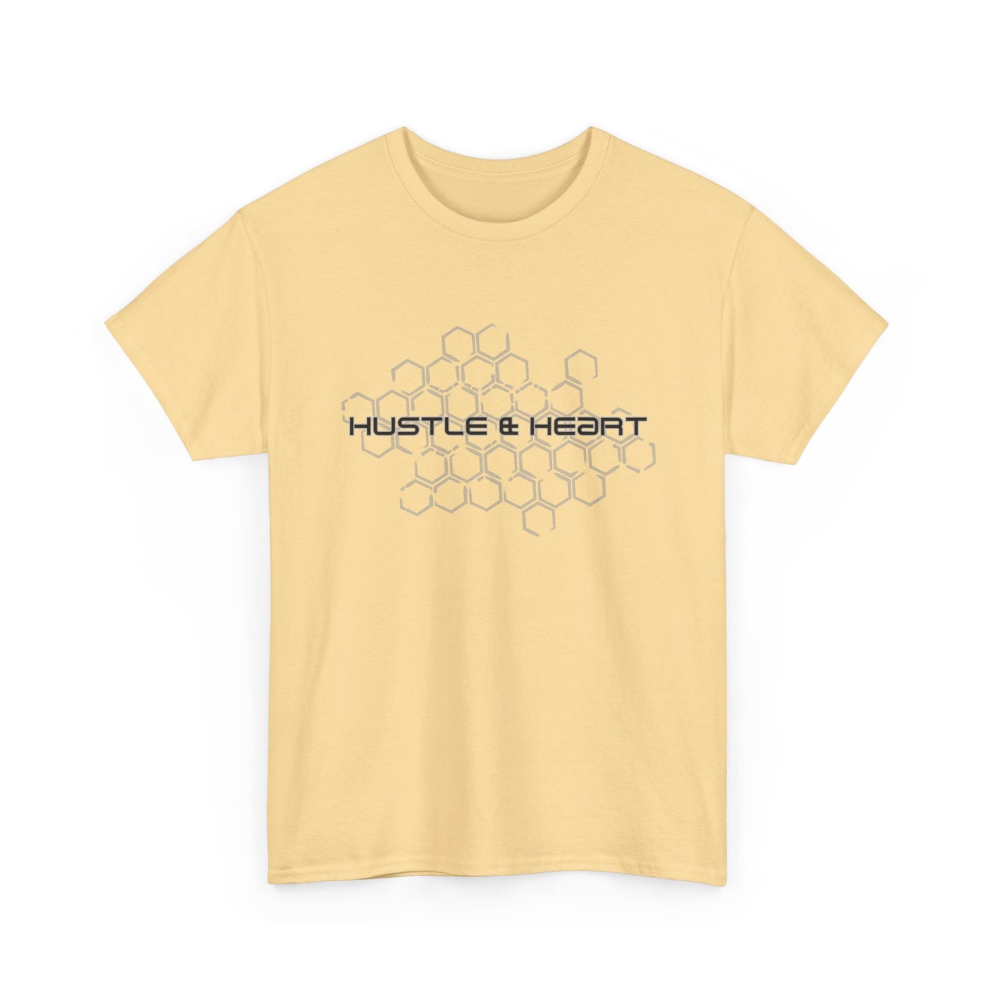 Hustle & Heart T-Shirt — Honeycomb Graphic Motivational Tee