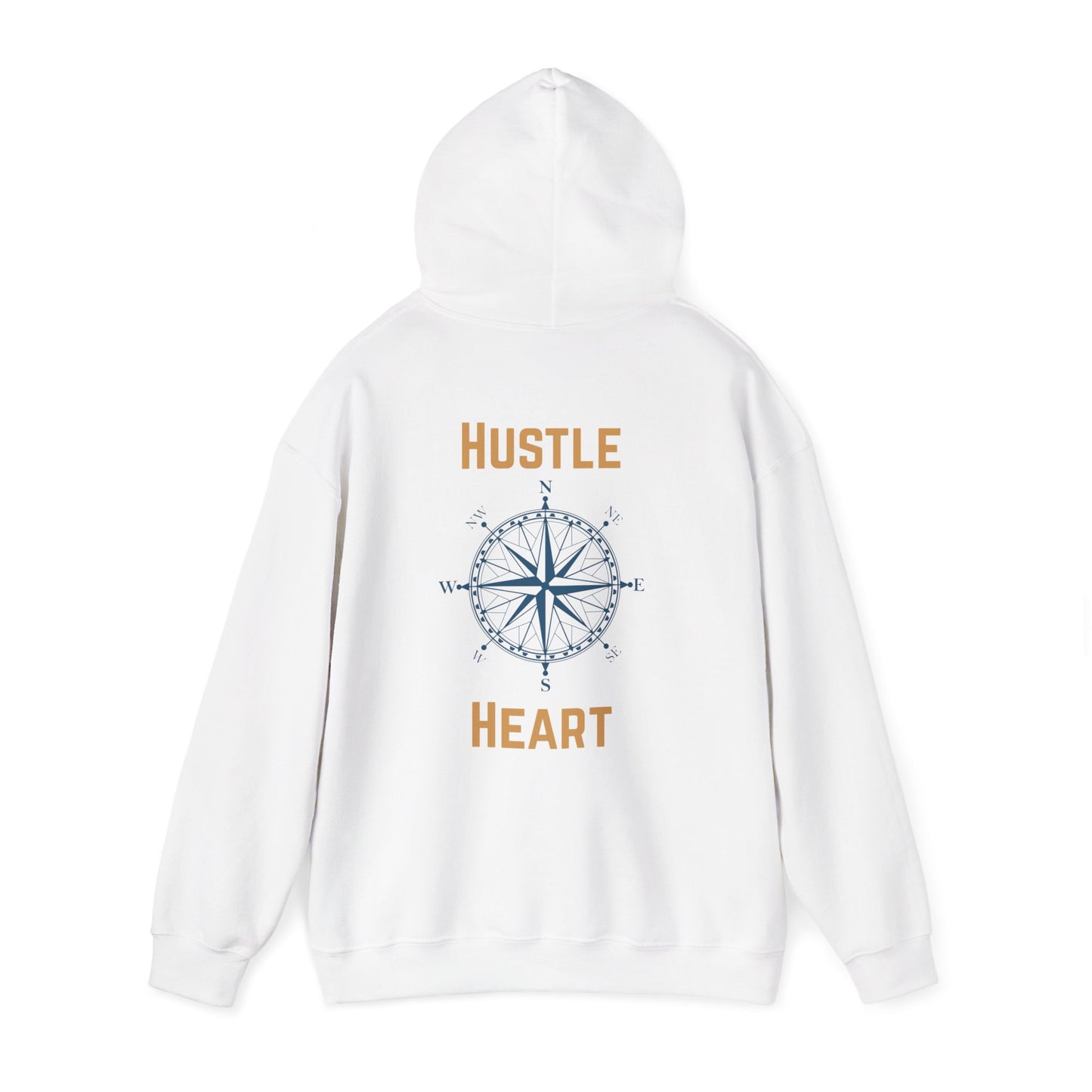 Hustle Heart Compass Hoodie — Motivational Graphic Pullover