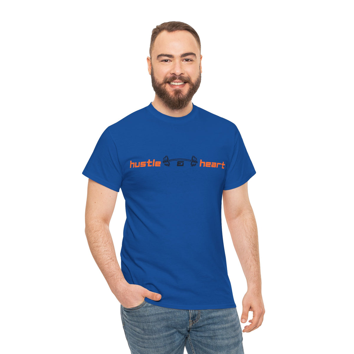 Hustle Heart Graphic Tee — Minimal Motivational T-Shirt