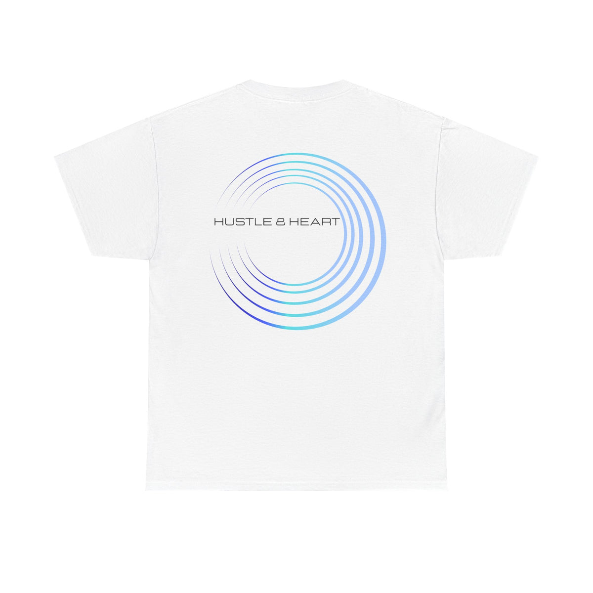Hustle & Heart Tee — Minimal Gradient Circle Graphic Cotton T‑Shirt