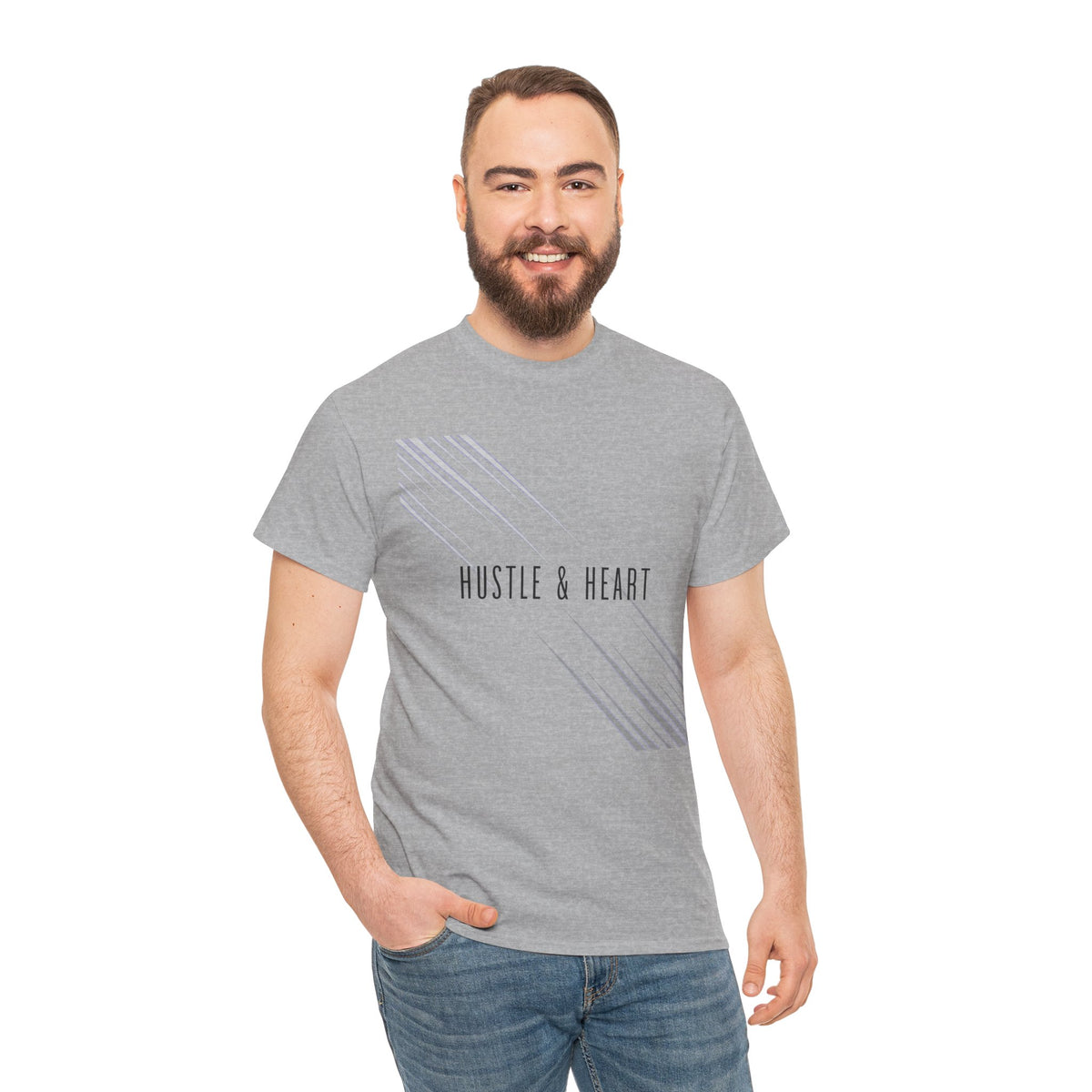 Hustle & Heart Tee — Minimal Motivational Graphic Tee