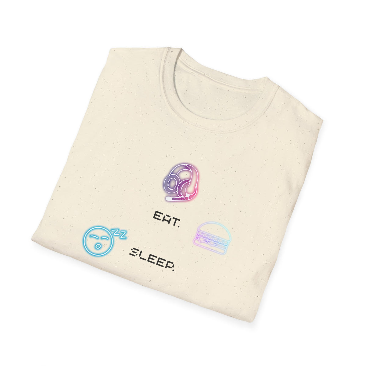Gamer Routine T‑Shirt — "Eat Sleep Game Repeat" Pastel Retro Tee
