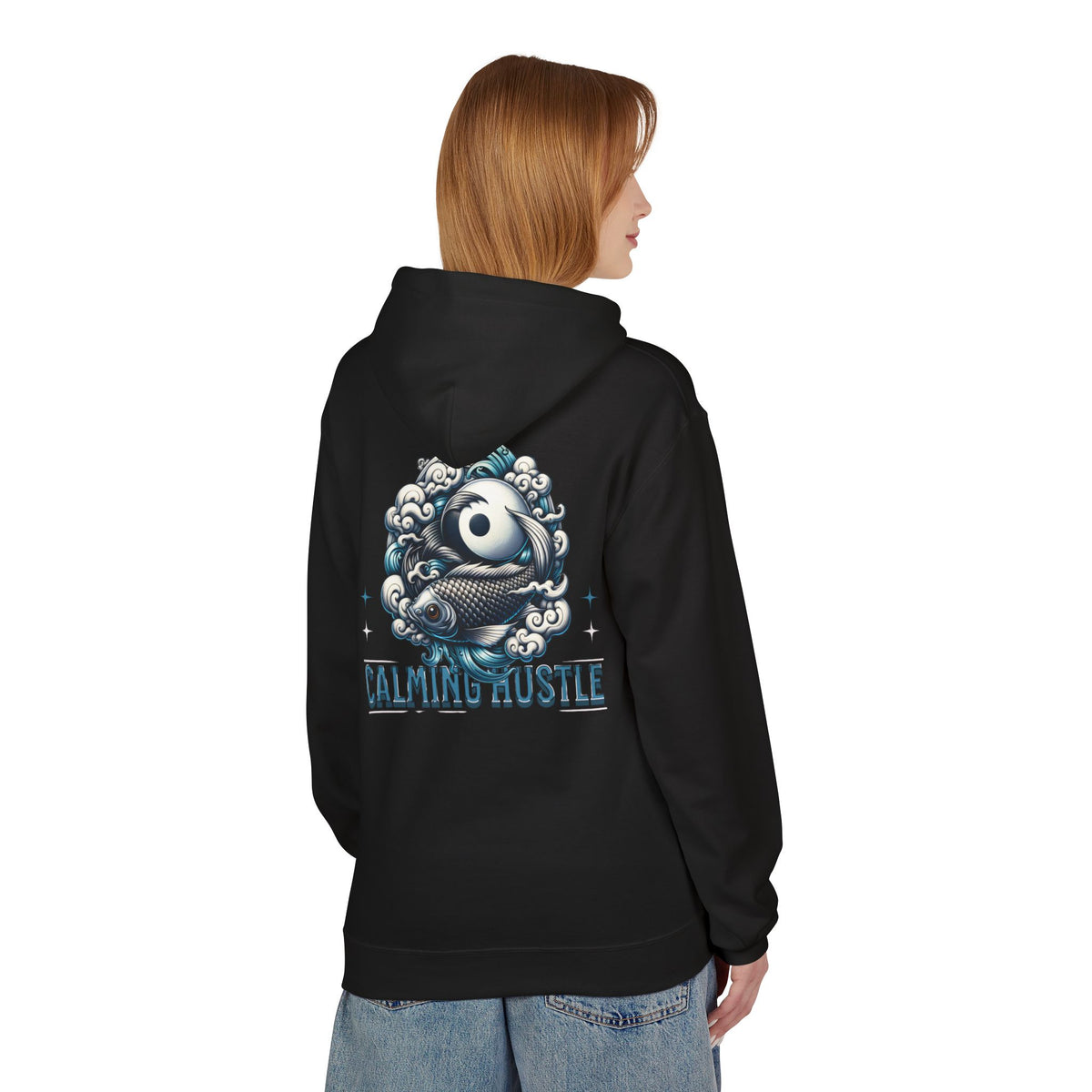 Calming Hustle Hoodie — Yin Yang Koi Graphic Sweatshirt