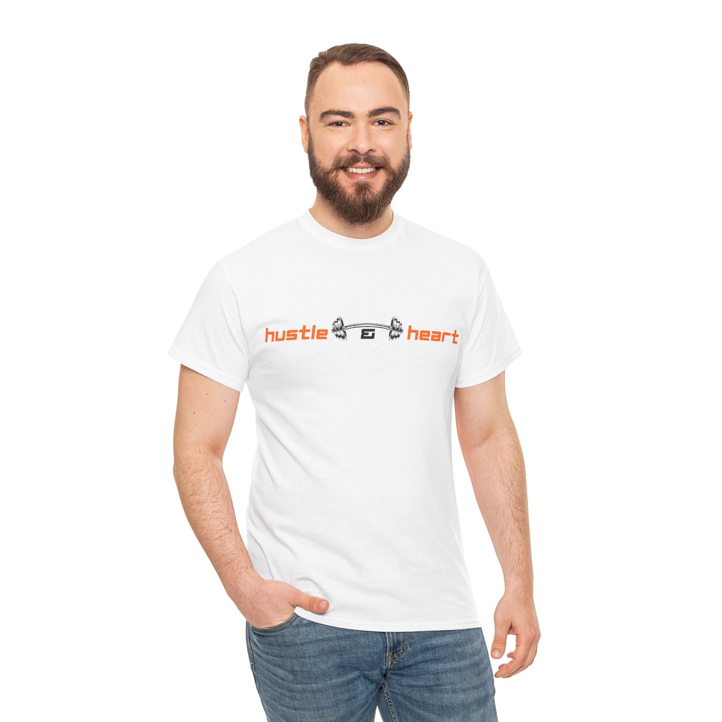 Hustle Heart Graphic Tee — Minimal Motivational T-Shirt
