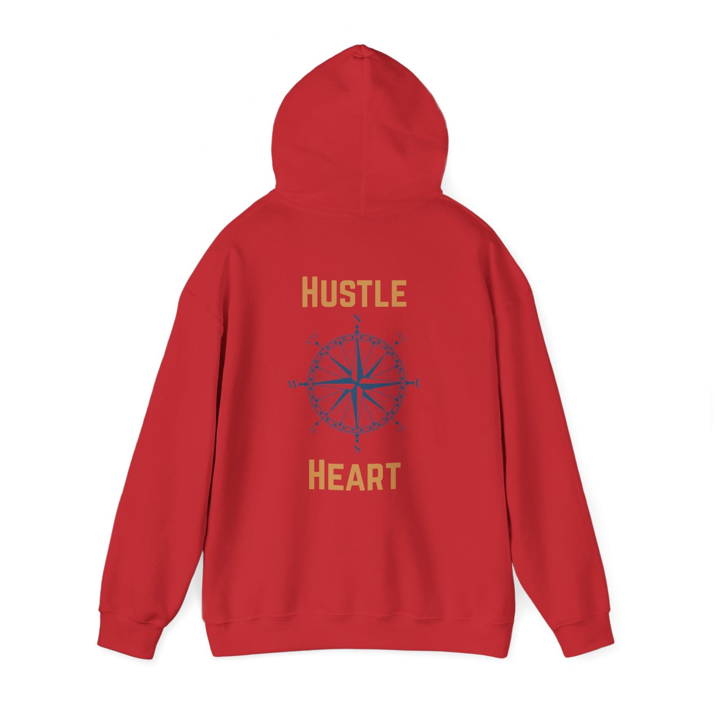 Hustle Heart Compass Hoodie — Motivational Graphic Pullover