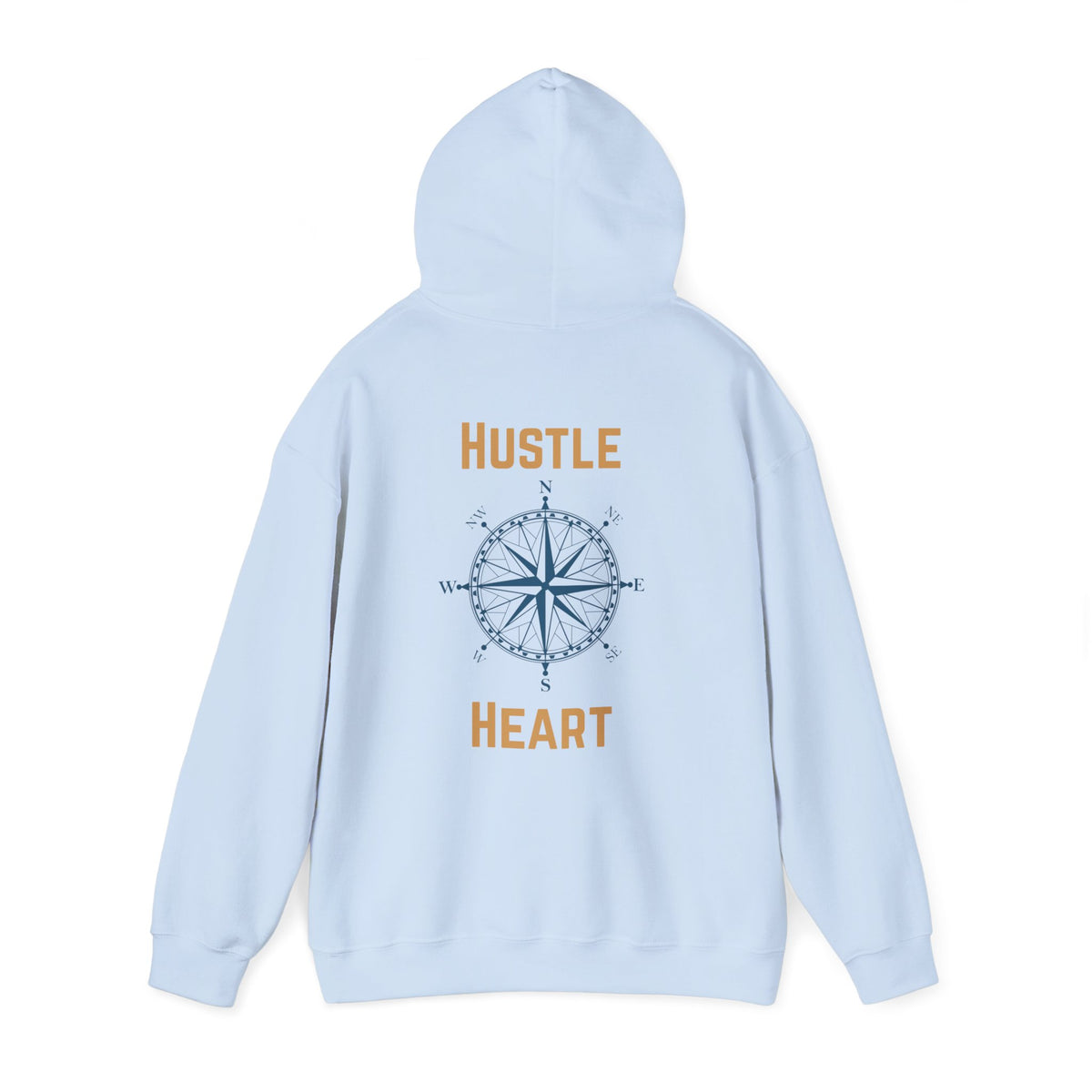 Hustle Heart Compass Hoodie — Motivational Graphic Pullover