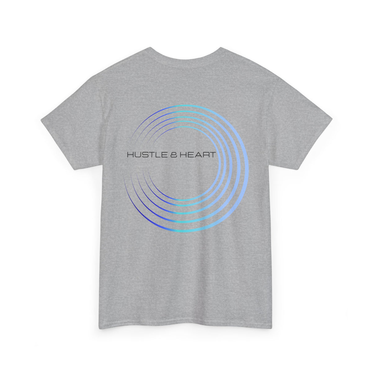 Hustle & Heart Tee — Minimal Gradient Circle Graphic Cotton T‑Shirt
