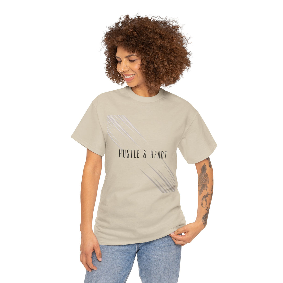 Hustle & Heart Tee — Minimal Motivational Graphic Tee