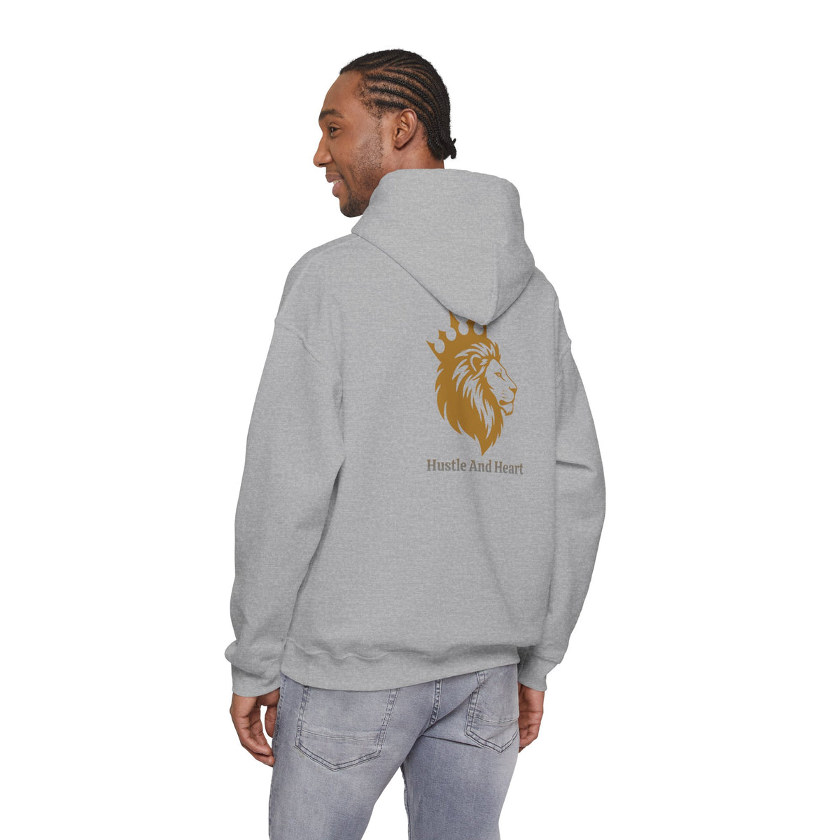 Lion Crown Hoodie — "Hustle And Heart" Graphic Pullover