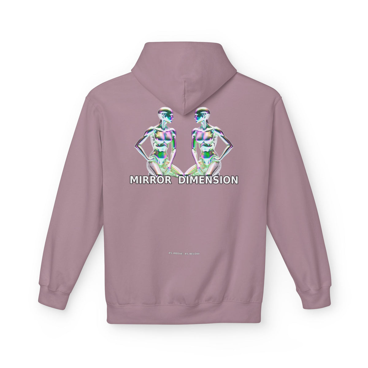 Mirror Dimension Graphic Hoodie — Symmetrical Sci-Fi Alien