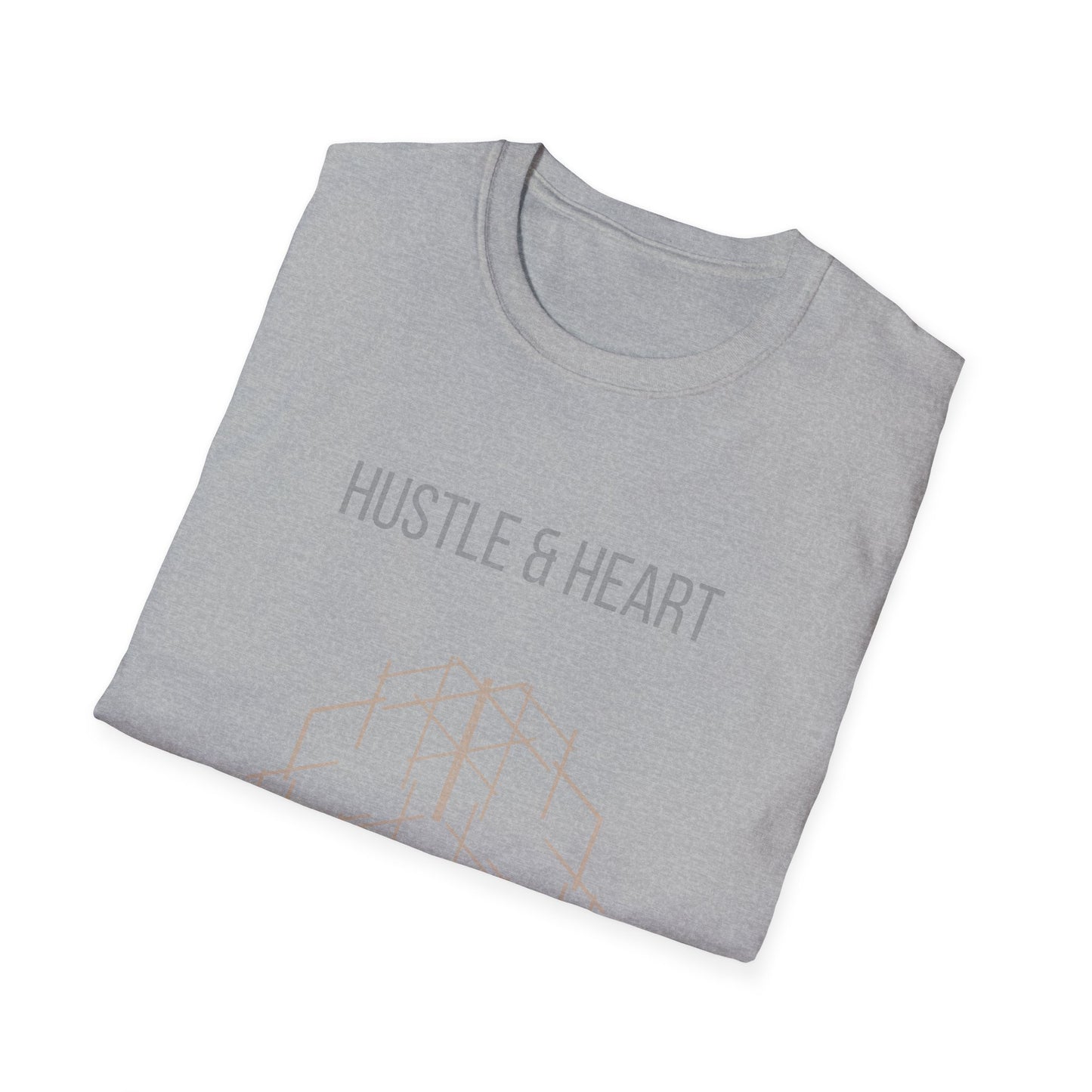 Hustle & Heart Geometric Tee — Motivational Graphic T-Shirt
