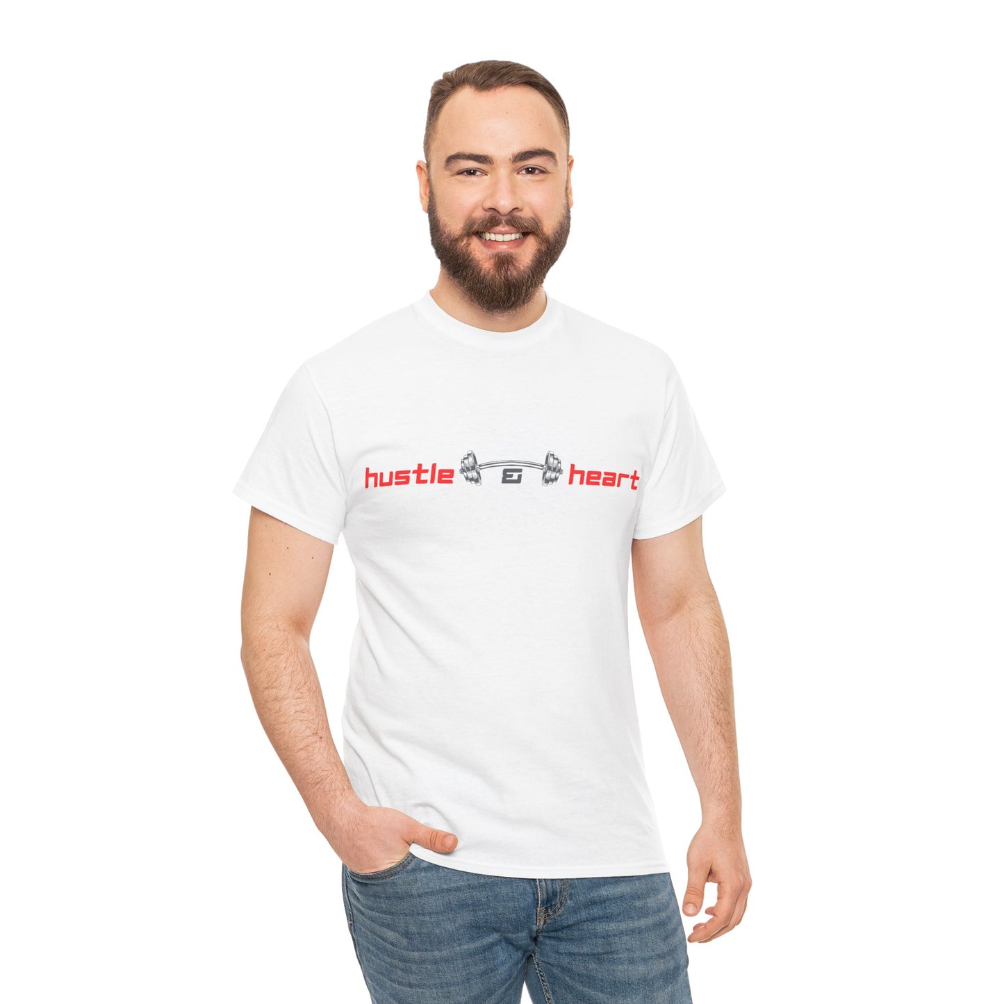 Hustle & Heart Graphic Tee — Minimal Fitness Motivational Shirt