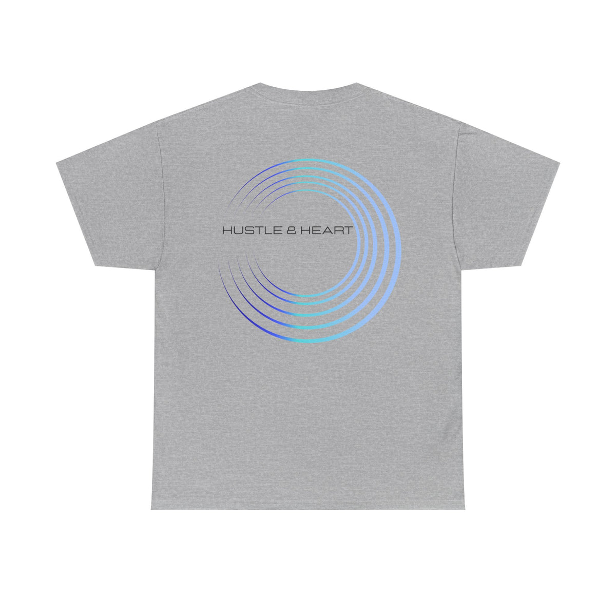 Hustle & Heart Tee — Minimal Gradient Circle Graphic Cotton T‑Shirt