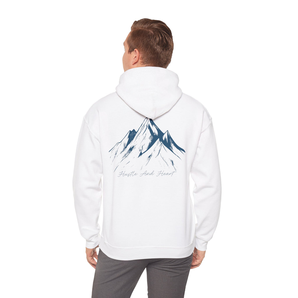 Mountain Sketch Hoodie — "My Home, Wild Heart" Minimal Nature Pullover