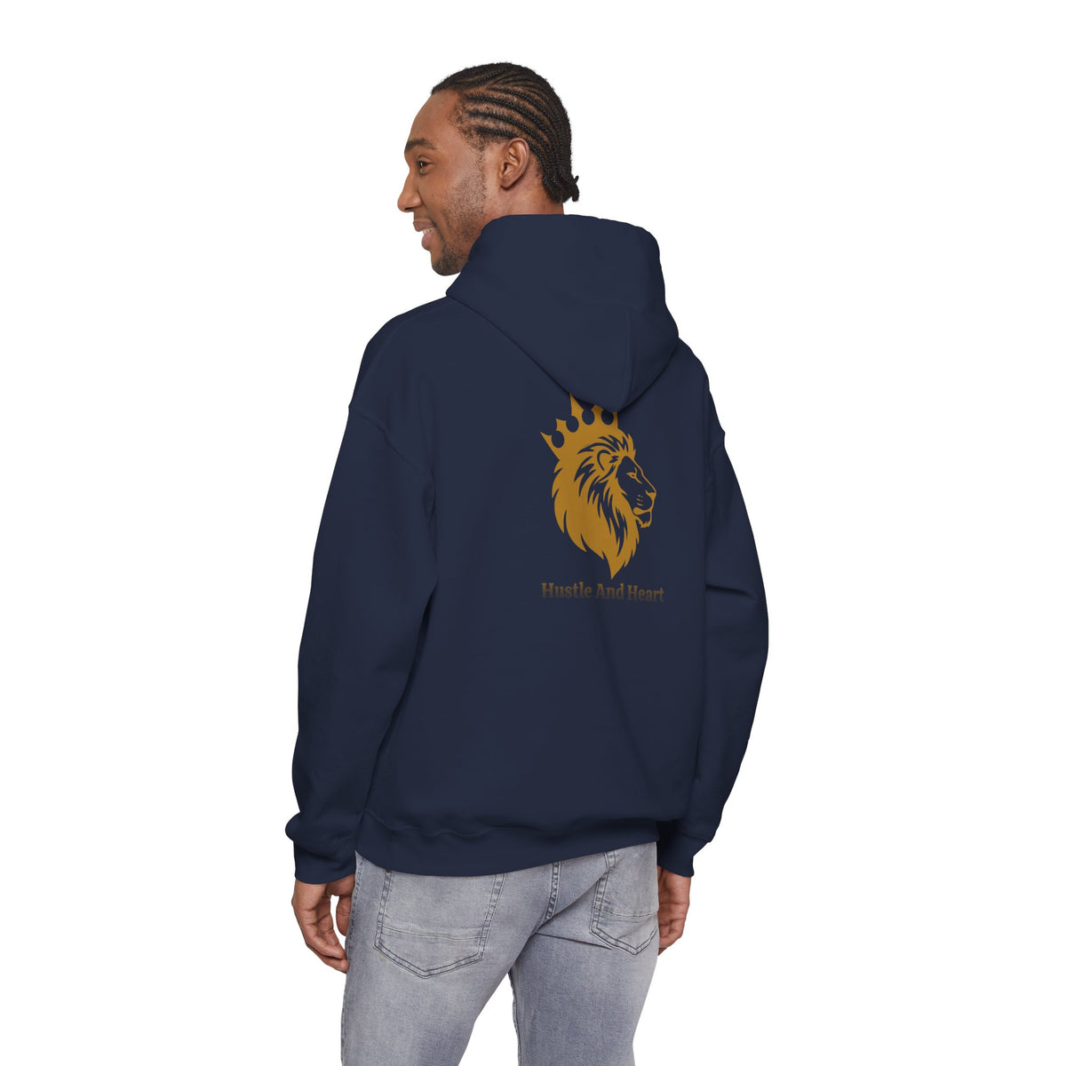 Lion Crown Hoodie — "Hustle And Heart" Graphic Pullover