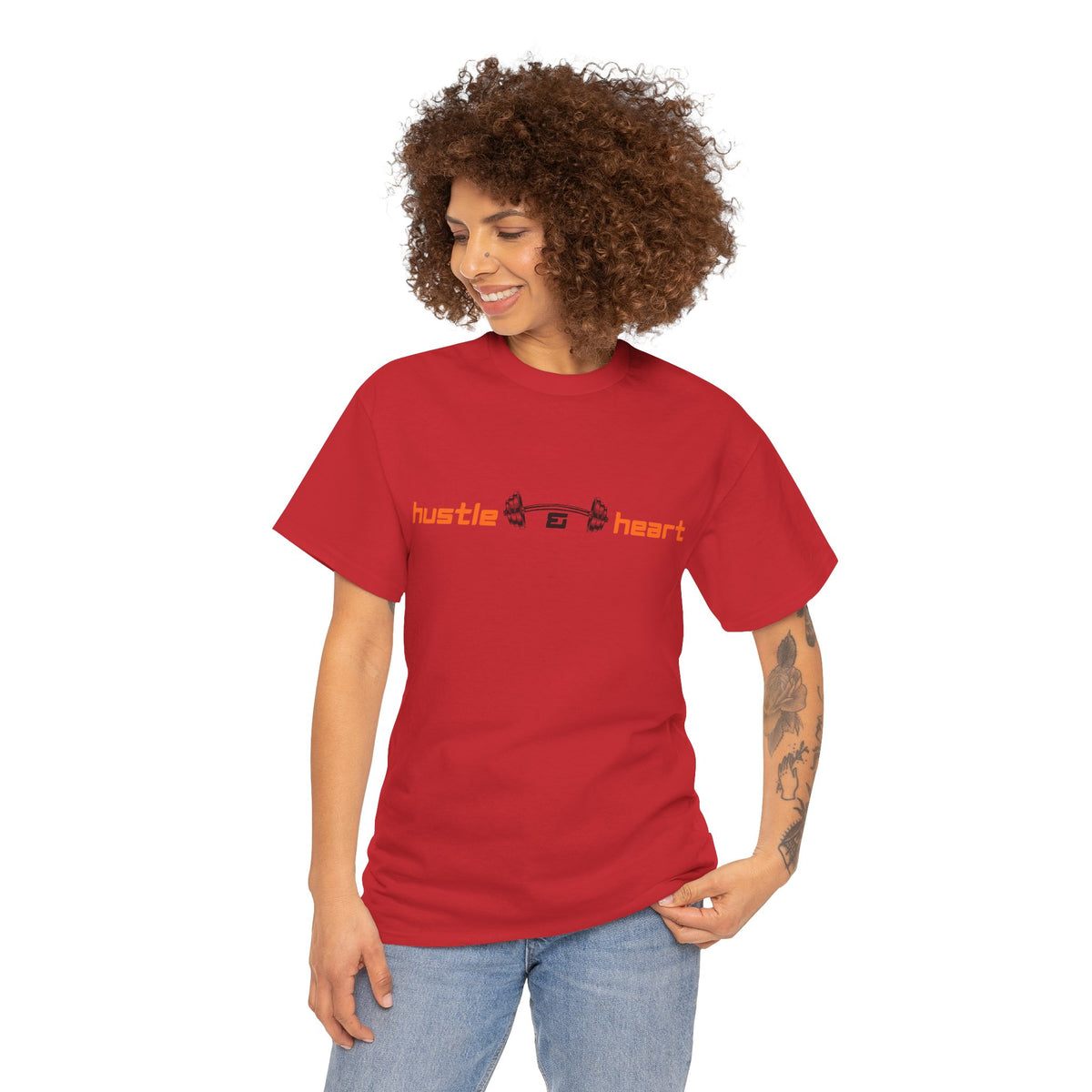 Hustle Heart Graphic Tee — Minimal Motivational T-Shirt