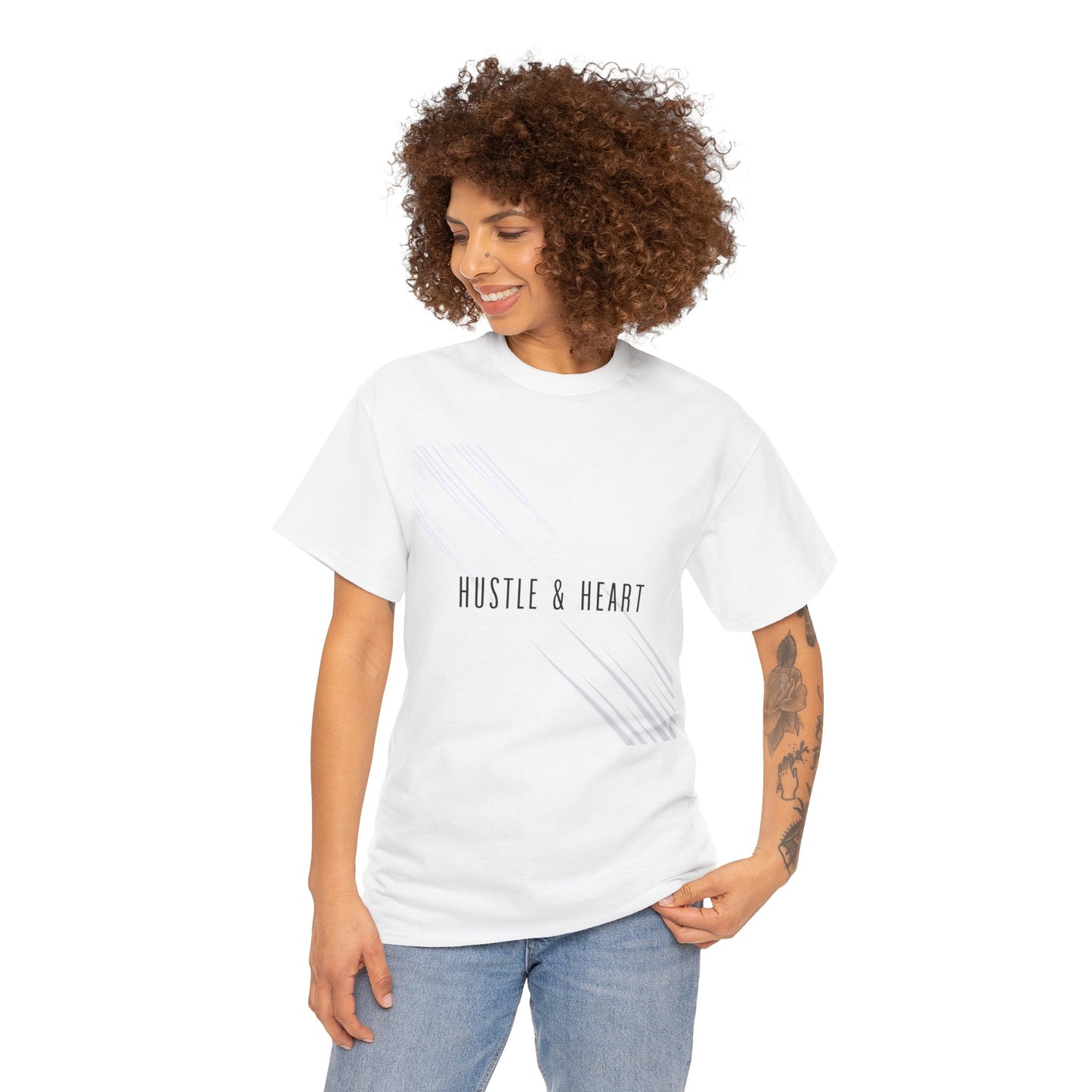 Hustle & Heart Tee — Minimal Motivational Graphic Tee