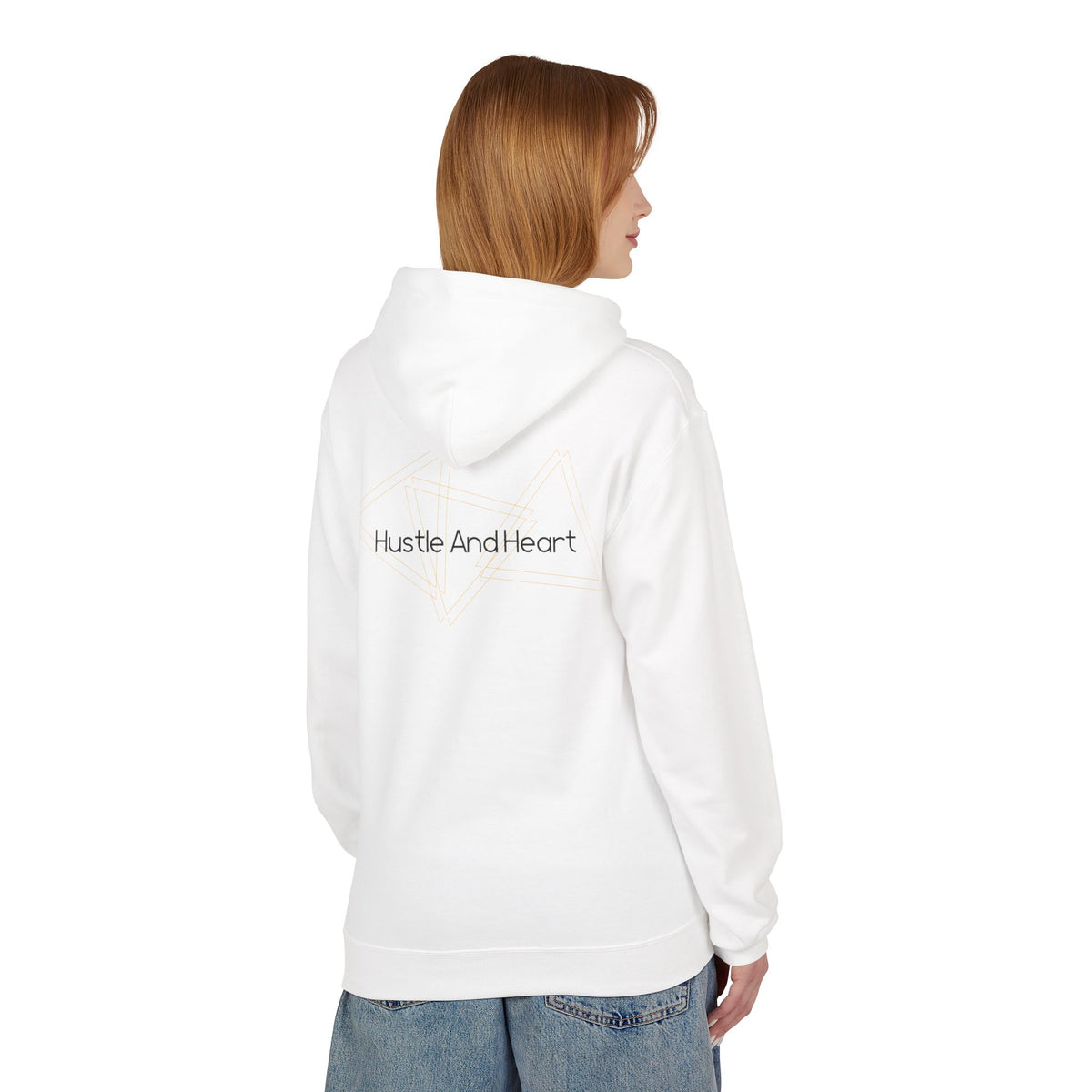 Hoodie — "Hustle And Heart" Minimalist Back-Print Fleece Hoodie