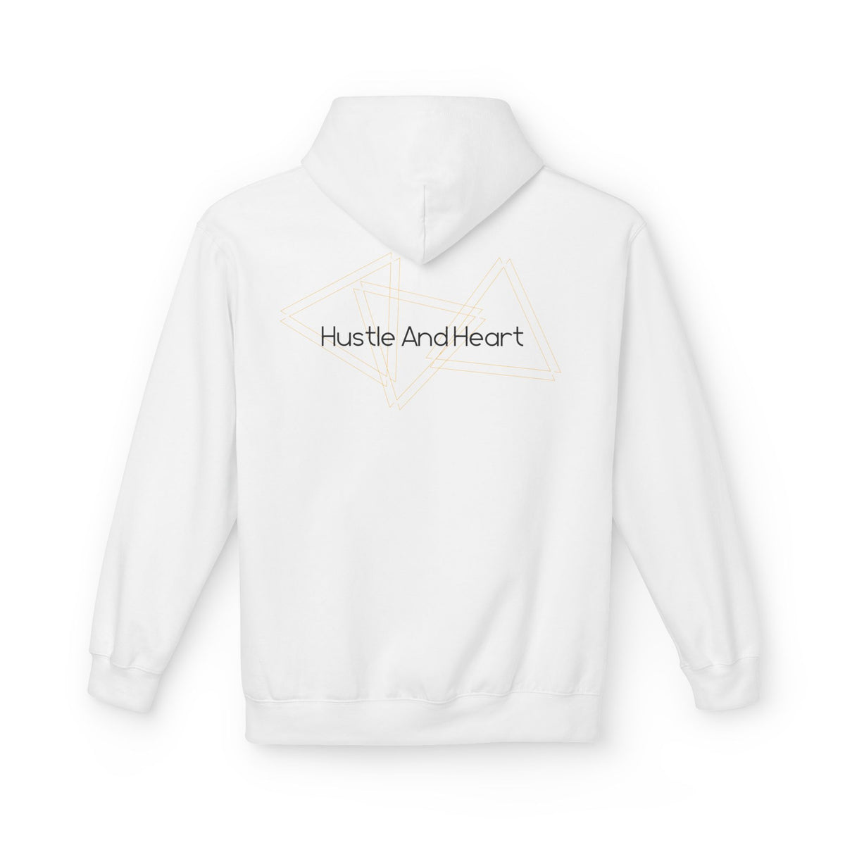 Hoodie — "Hustle And Heart" Minimalist Back-Print Fleece Hoodie