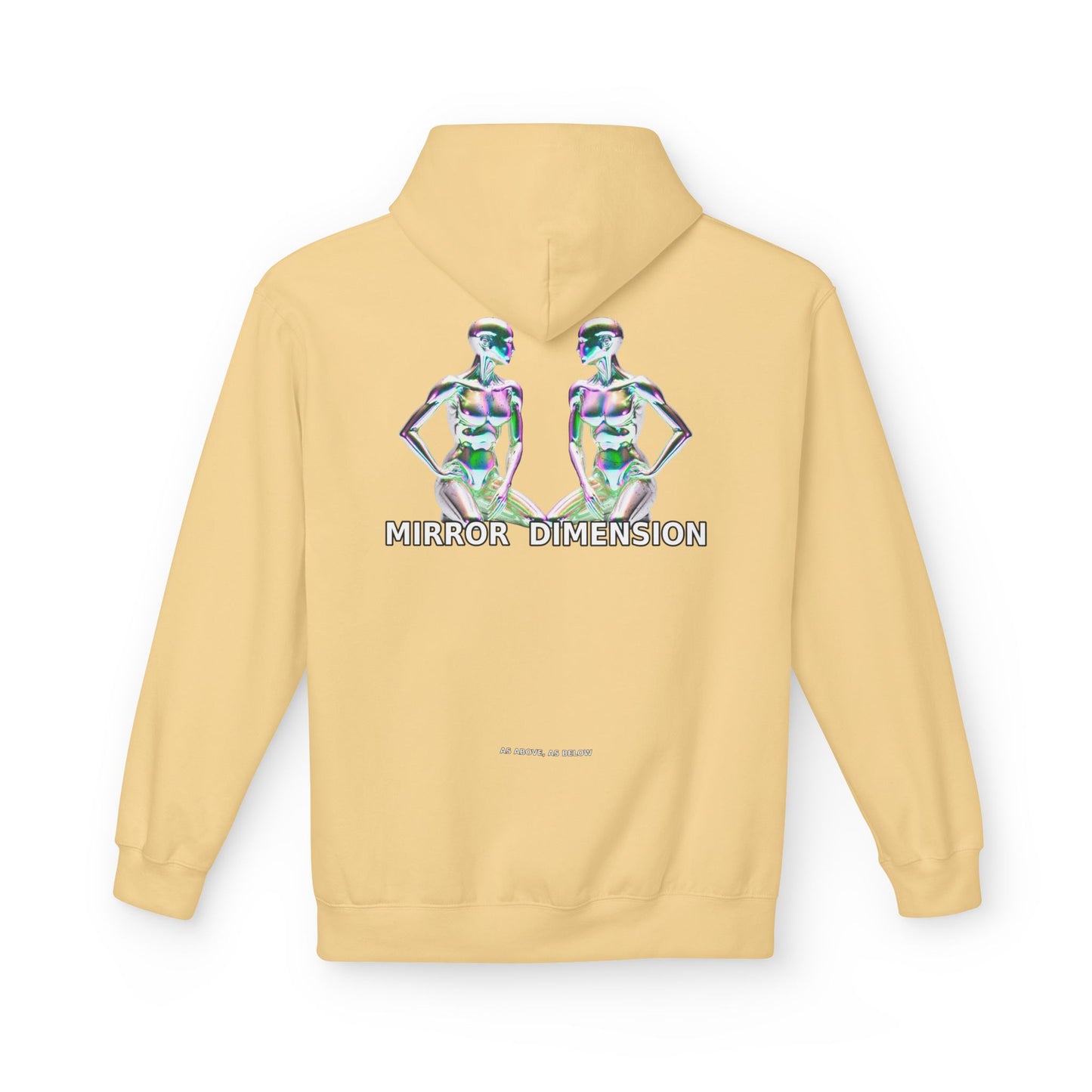 Mirror Dimension Graphic Hoodie — Symmetrical Sci-Fi Alien