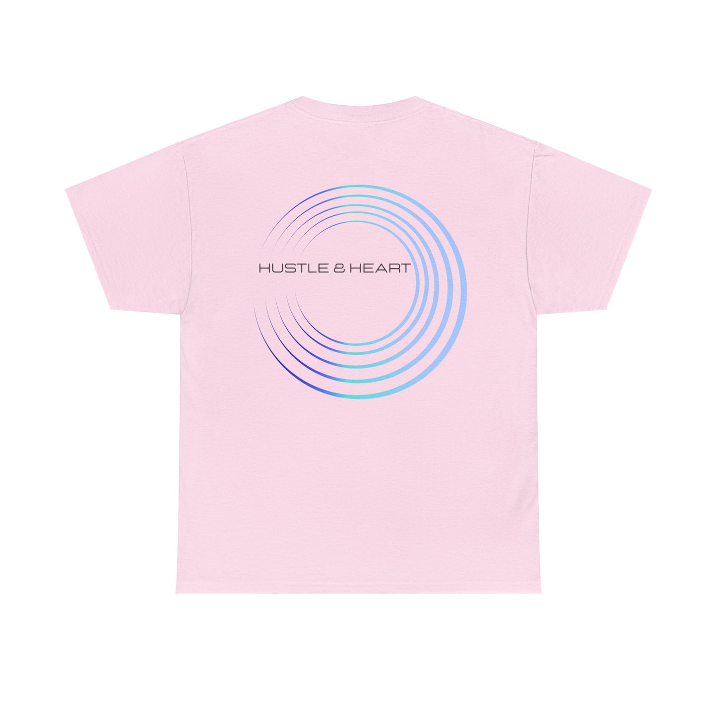Hustle & Heart Tee — Minimal Gradient Circle Graphic Cotton T‑Shirt
