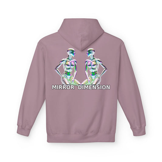 Mirror Dimension Graphic Hoodie — Symmetrical Sci-Fi Alien